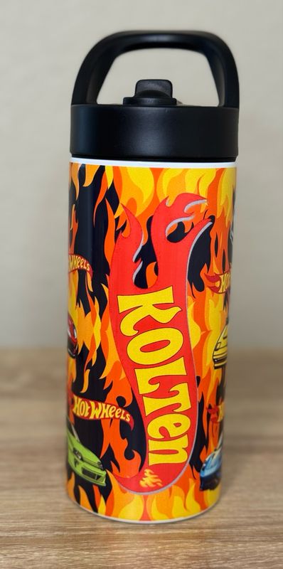Personalized Race Cars Kids Tumbler