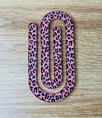 Pink Leopard Print Jumbo Paper Clip