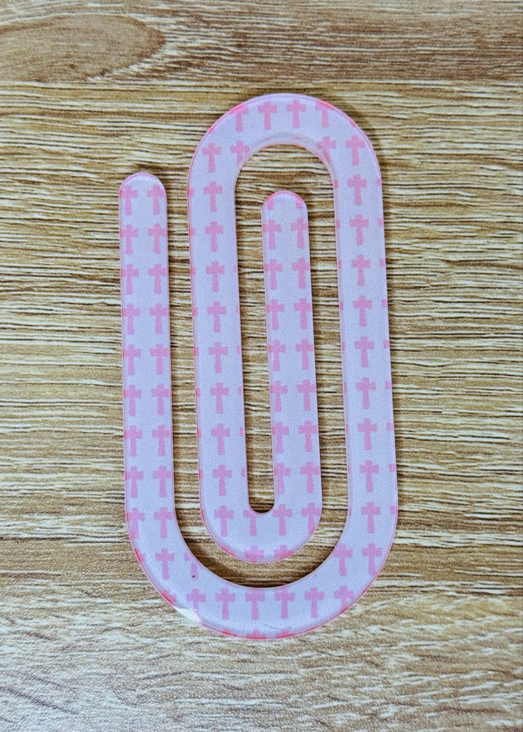 Pink Faith Crosses Jumbo Paper Clip