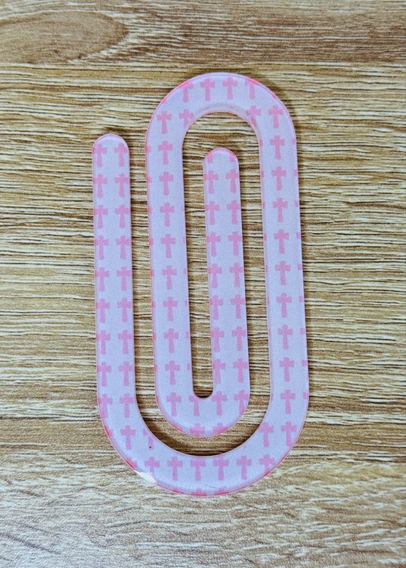 Pink Faith Crosses Jumbo Paper Clip