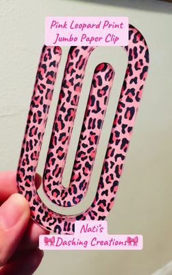 Pink Leopard Print Jumbo Paper Clip