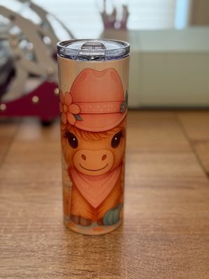 Fall Highland Cow With Iced Coffee Tumbler