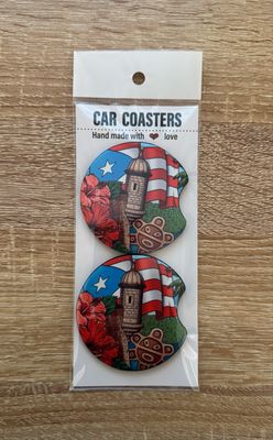 Isla Del Encanto PR Car Coasters Set
