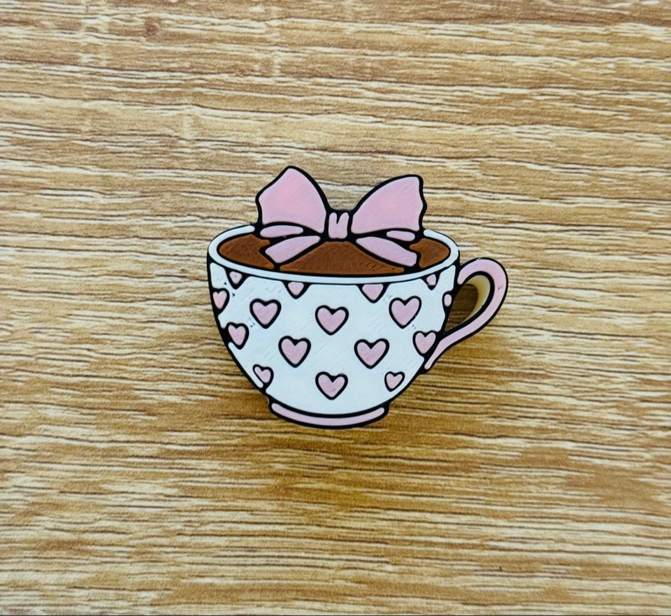 Pink Bow Coffee lovers Straw Topper