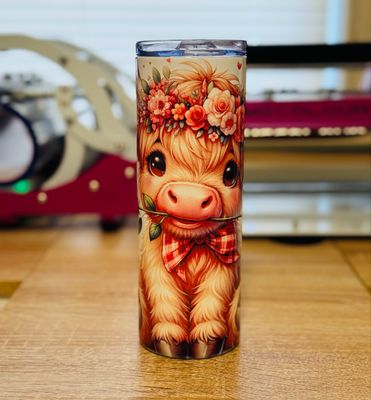 Valentine Highland Cow Tumbler