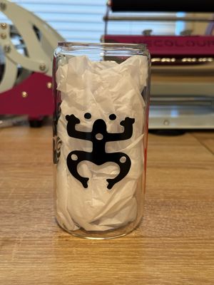 Beautiful Puerto Rico Taino Glass Cup