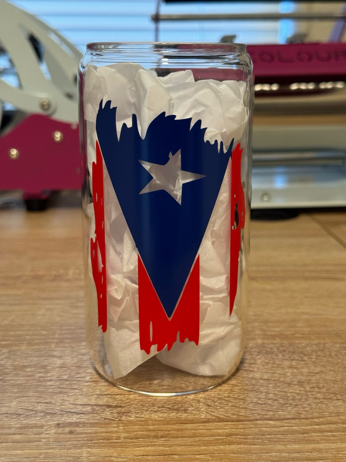 Beautiful Puerto Rico Taino Glass Cup