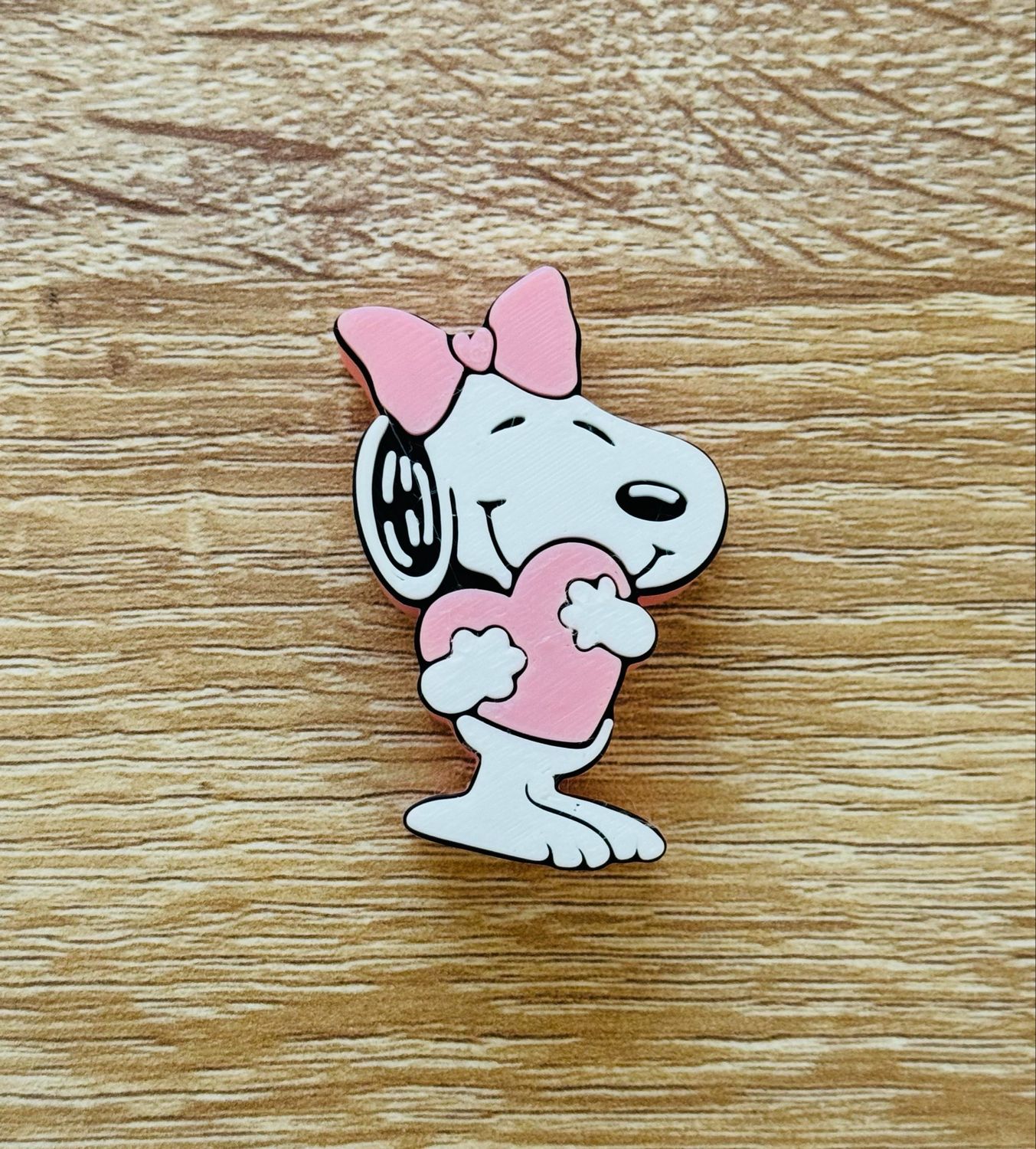 Cute Snoopy With A Heart Straw Topper