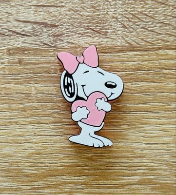 Cute Snoopy With A Heart Straw Topper