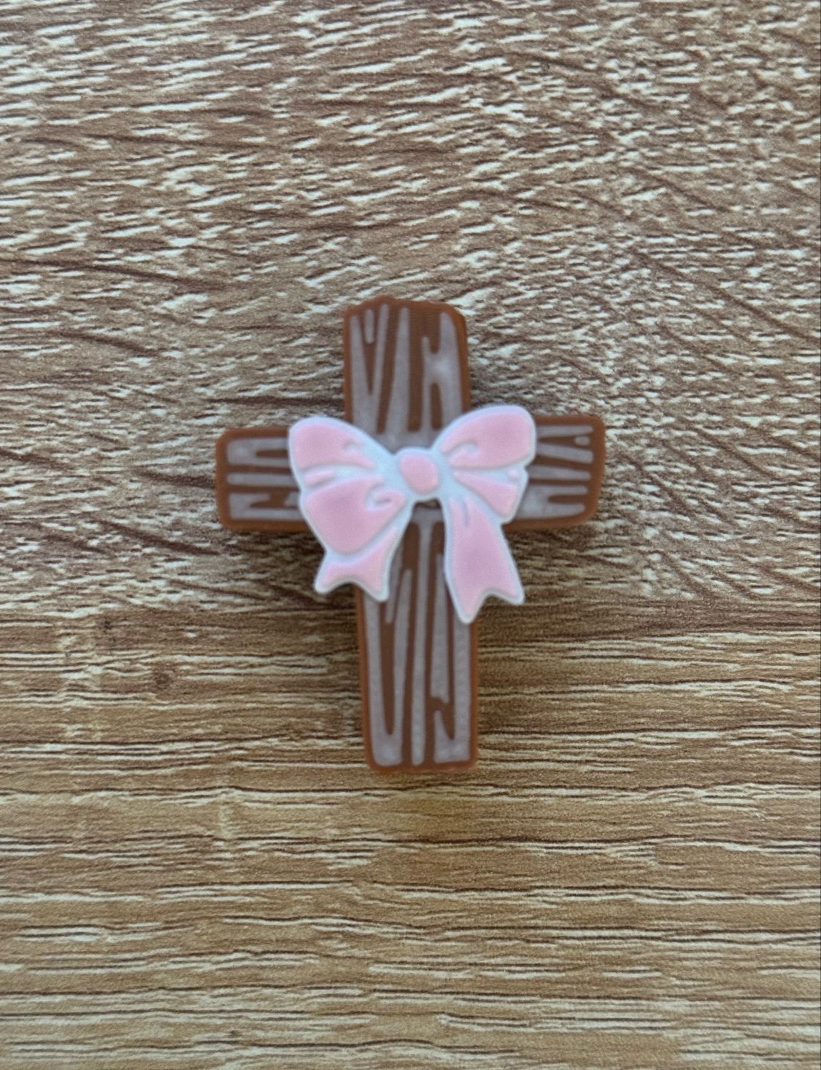 Cross With Bow 3D Straw Topper