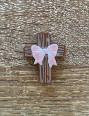 Cross With Bow 3D Straw Topper