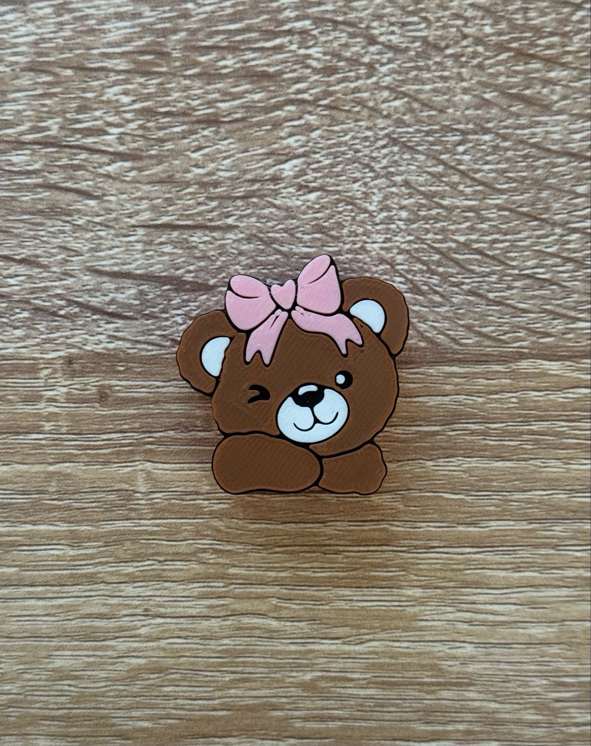 Winking Teddy Bear 3D Straw Topper