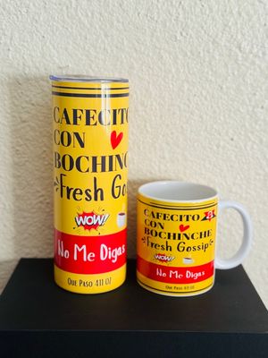 Cafecito Con Bochinche Tumbler And Mug BUNDLE.