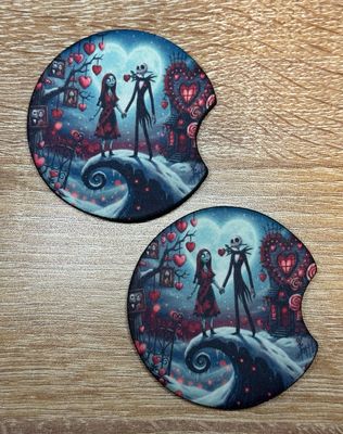 Nightmare Before Christmas Lovers Car Coasters