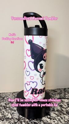Personalized Kuromi Tumbler With Portable Lid