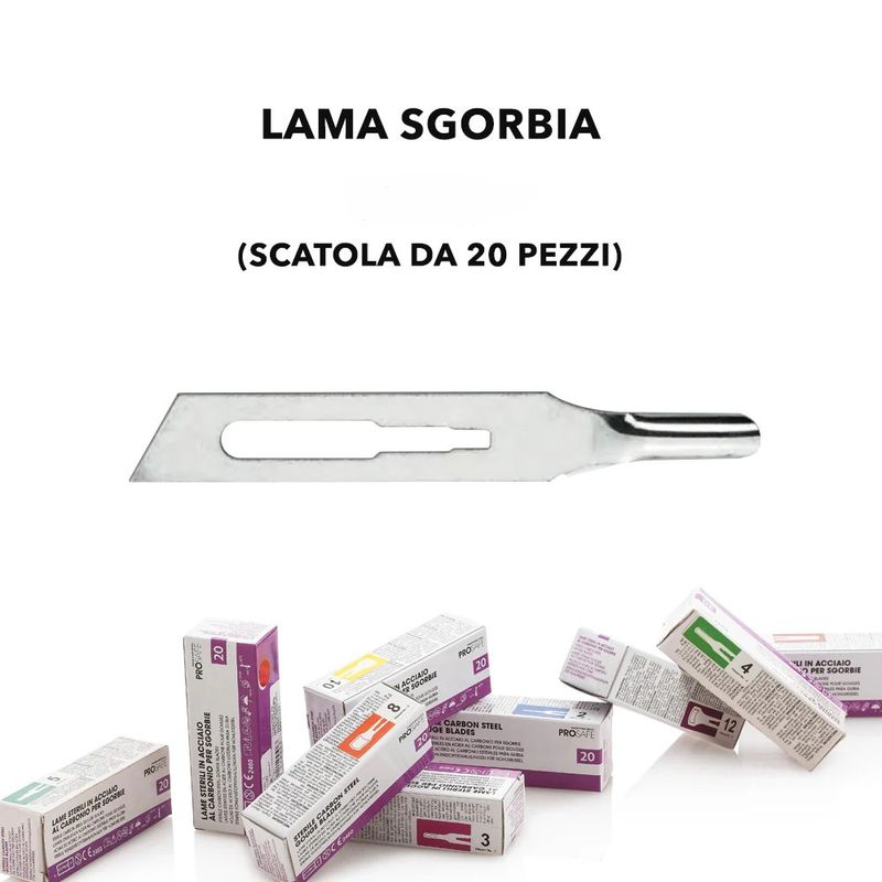 Lame sgorbia sterilizzate