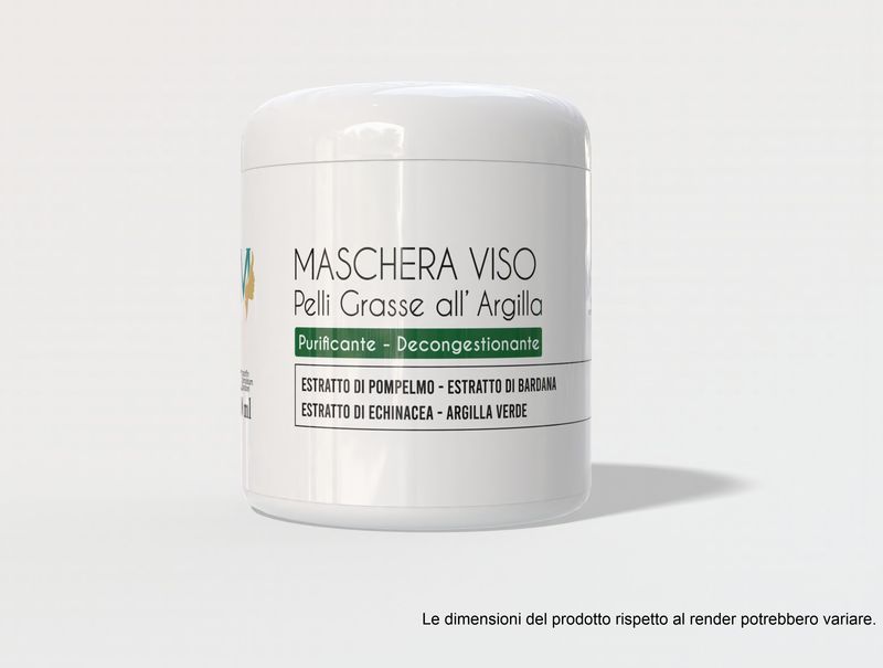 Maschera Viso Pelli Grasse all&#39; Argilla - Purificante Decongestionante