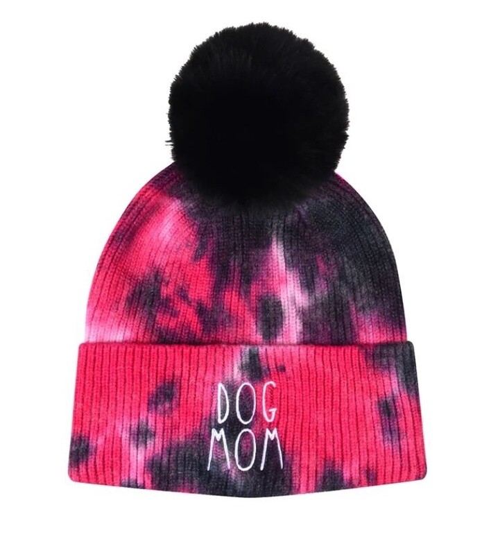Dog Mom Tie Dye Knit Hat