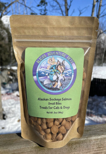 AK Adventure  Pet Treats 3oz, Size: Small Bites, Flavor: Alaskan Sockey Salmon