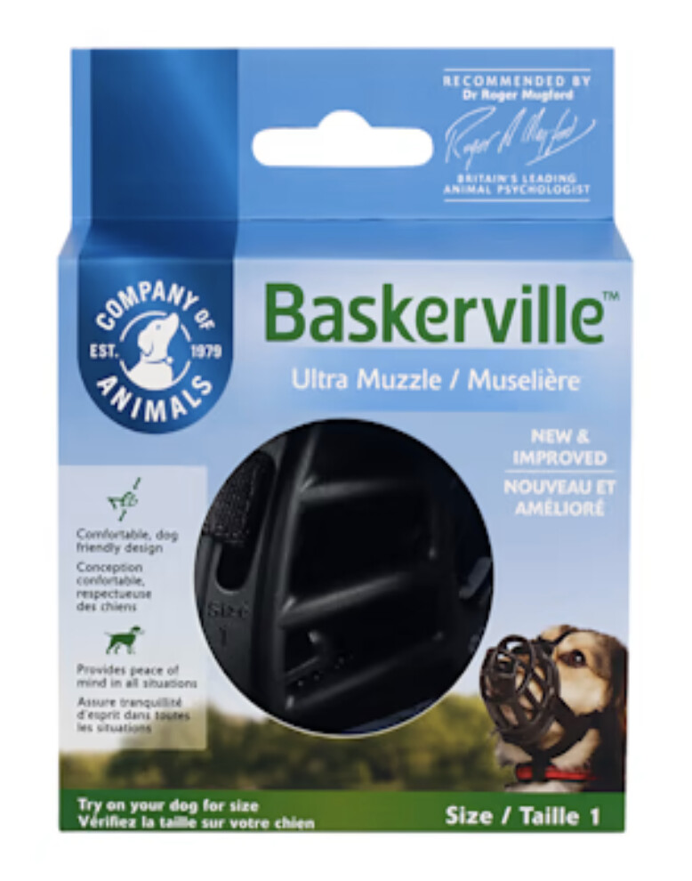 Baskerville Ultra Muzzle, Color: Black, Size: 1