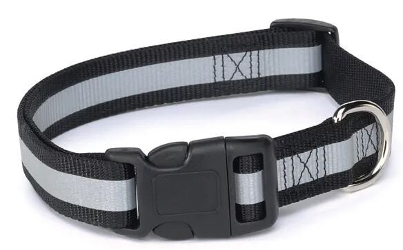 GG Reflective Collar, Color: Black, Size: 6-10"