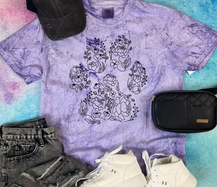 Paw Print Colorblast Tee