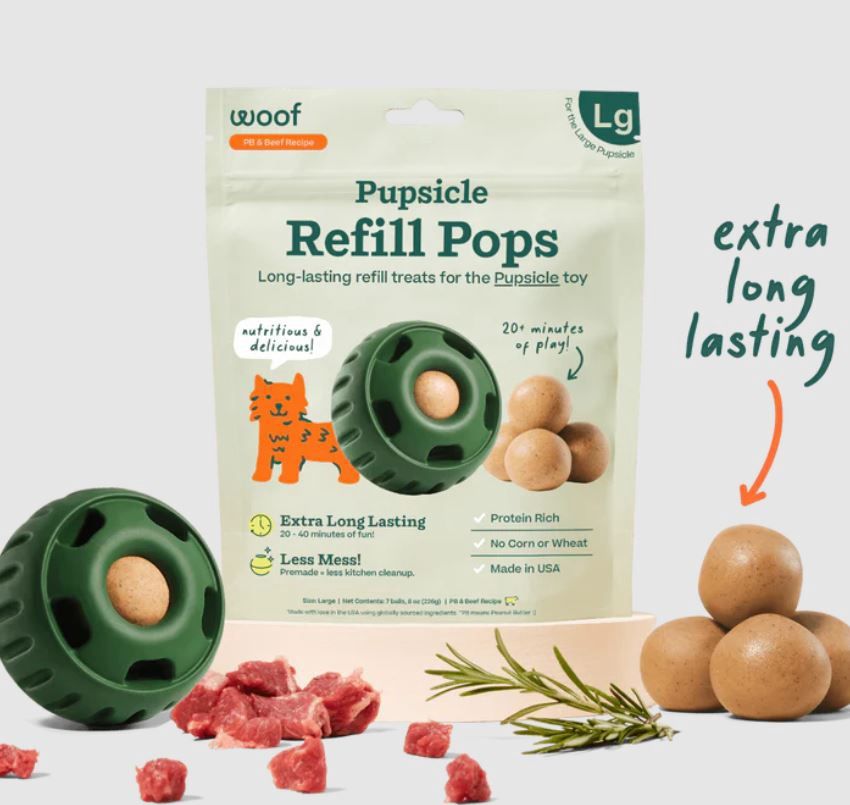 WOOF Pupsicle Refills, Flavor: Original - PB&amp;Beef, Size: S