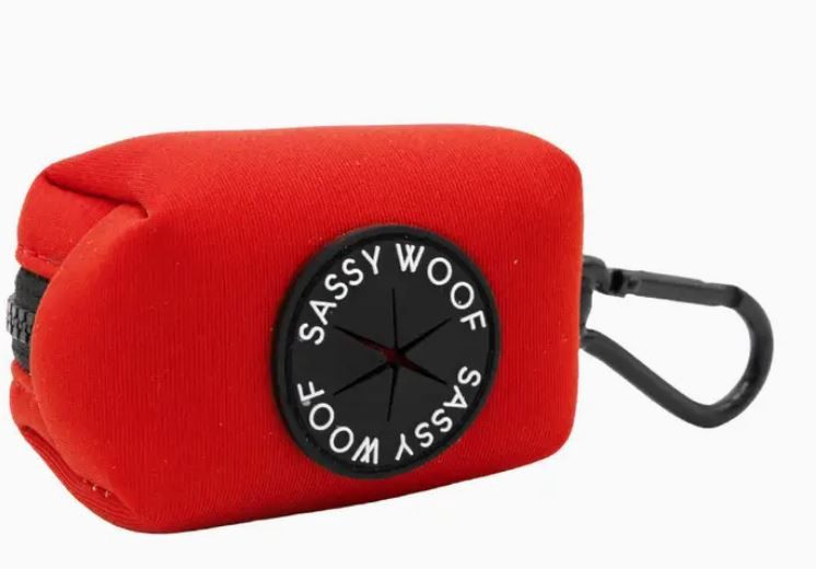 Sassy Woof Waste Bag Holder, Color: Neon Red