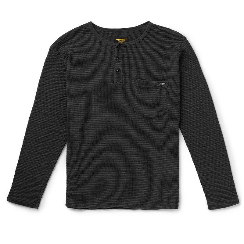 Sawpit Henley L/S Thermal, Color: Vintage Black, Size: S