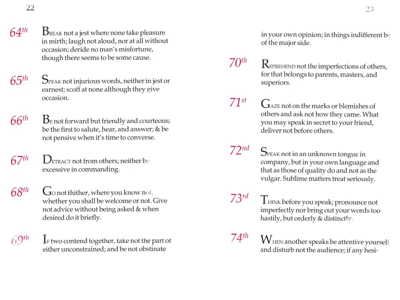 'Rules of Civility and Decent Behavior'