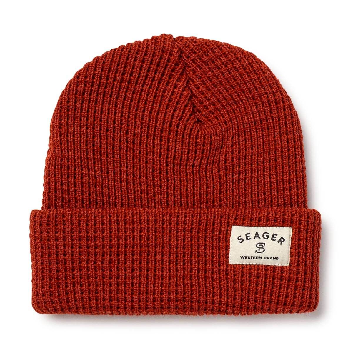 Service Waffle Knit Beanie, Color: Rust, Size: O/S