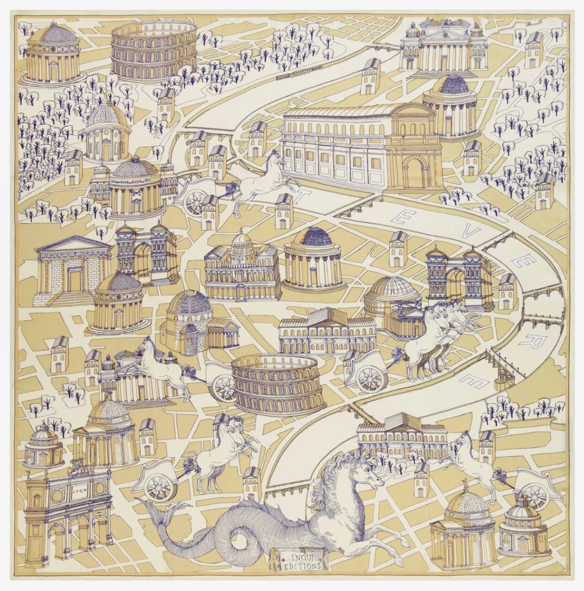 Square 100 Rome Silk/Modal Scarf Beige