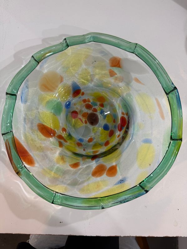 Vintage Multi-Color Round Platter