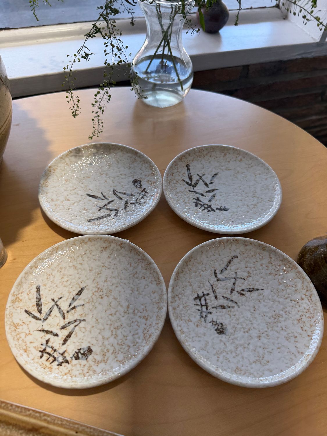 Vintage Small Stoneware Plates (Set of 4)