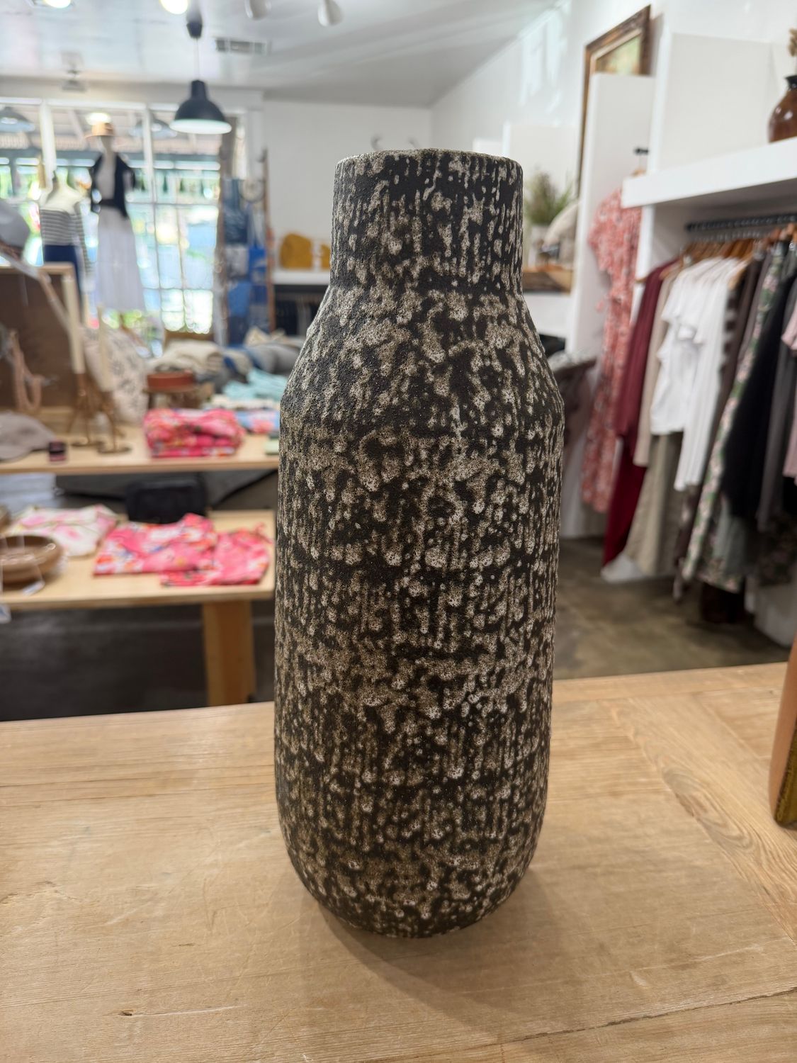 Textured Black and White Vase