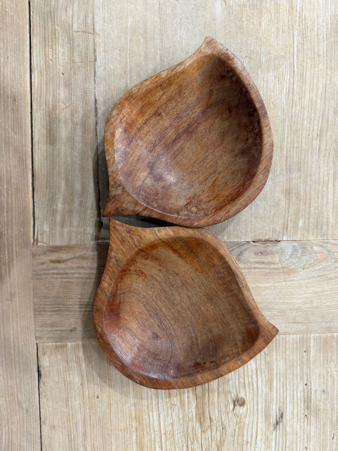 Vintage Wooden Bowls (Set of 2)