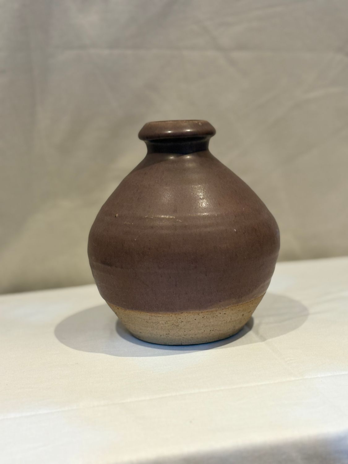 Glazed Matte Brown Handmade Vase