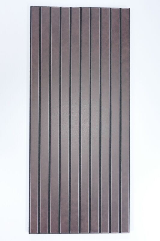 Akustikpaneele mit Deckschicht aus veganem Leder mit geraden V Cut und 5mm Fase