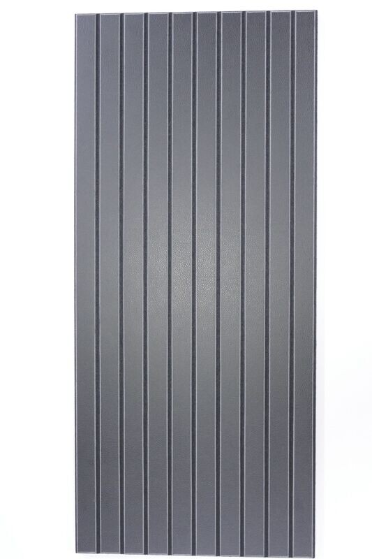 Akustikpaneele mit Deckschicht aus veganem Leder mit geraden V Cut und 5mm Fase