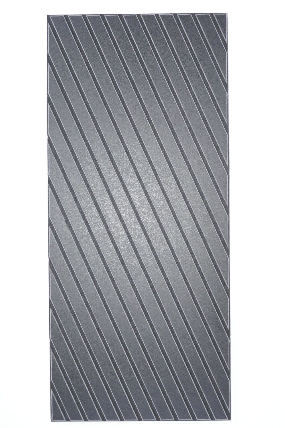 Akustikpaneele mit Deckschicht aus veganem Leder mit diagonalen V Cut und 5mm Fase