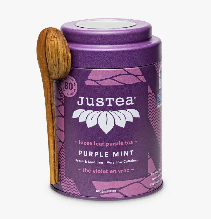Purple Mint Tin &amp; Spoon