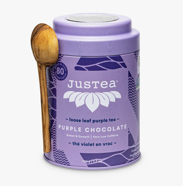 Purple Chocolate Tin &amp; Spoon