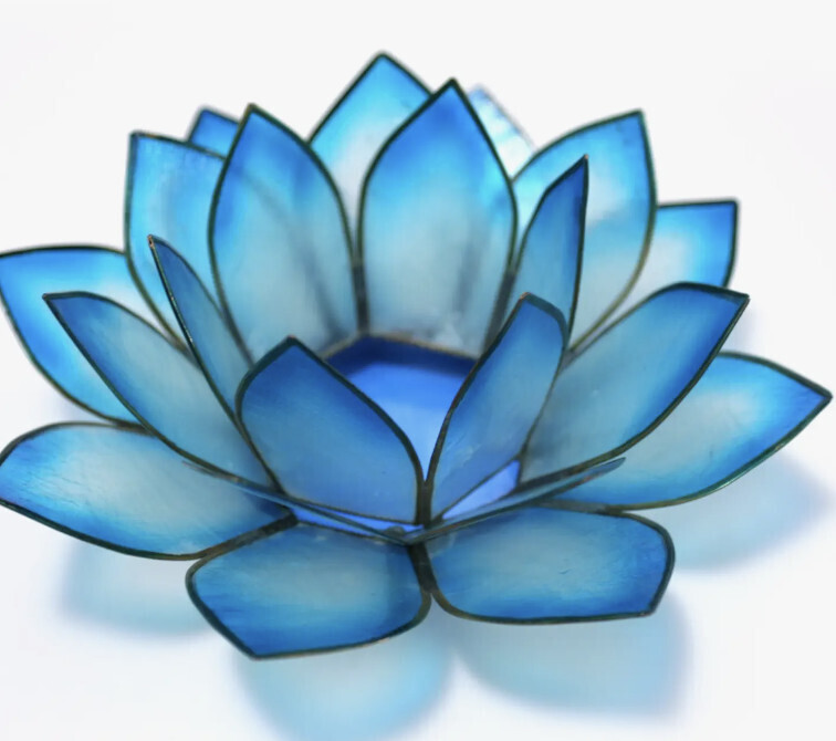 Capiz Lotus Light - Blue Lagoon