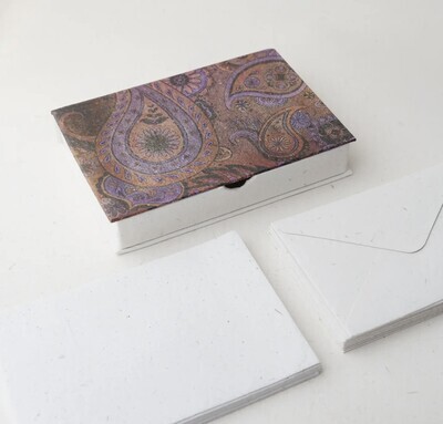 Boxed Stationery Set Paisley Red (w)