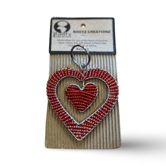 Double Heart Keychain (Red)