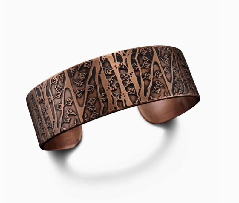 Copper Cuff - Tree Texture