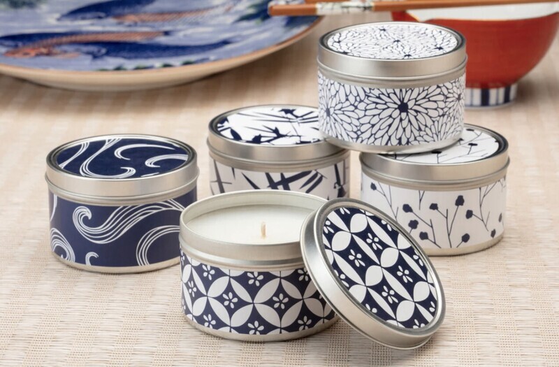 Blue &amp; White Candle