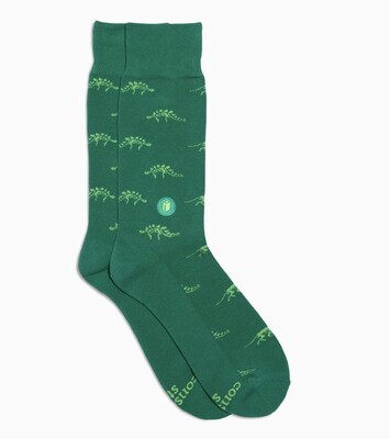 Socks that Give Books (M, Green Dinos)