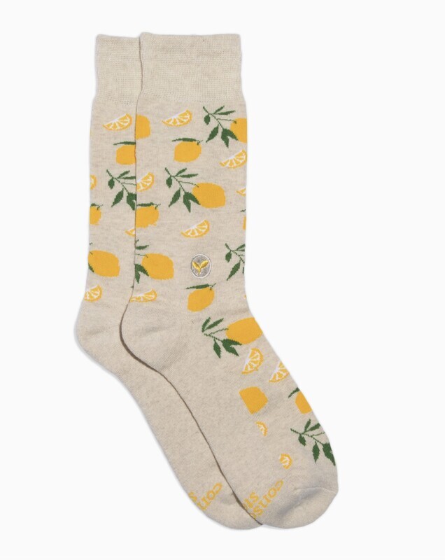 Socks That Plant Trees (M, Beige Lemons)