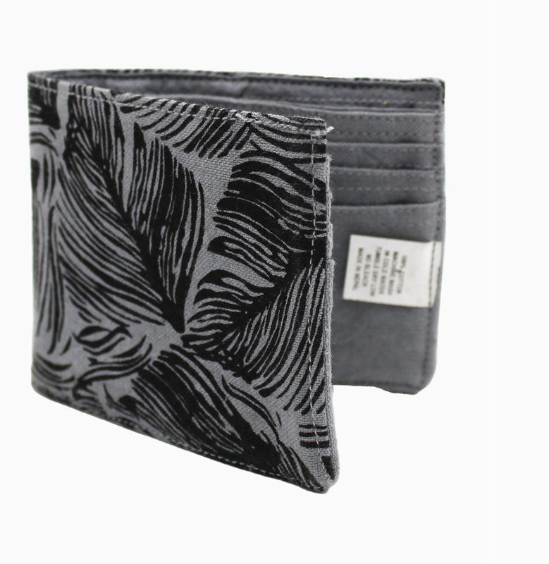 Cotton Floral Wallet (Black)